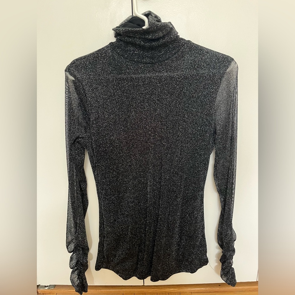 NWOT! Sparkly Black Long Sleeve Top - Picture 3 of 3